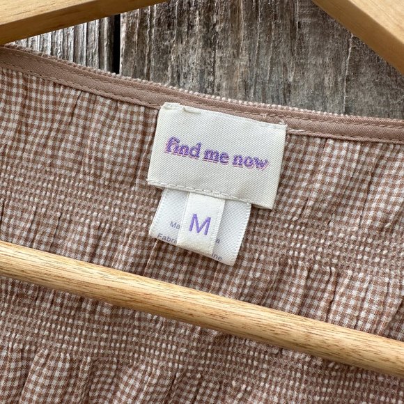 COPY - Find Me Now Gingham Tie Front Top size M - Picture 4 of 4